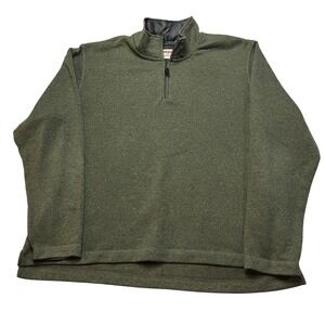 Wrangler Fleece Pullover Mens 2XL Green Authentics Quarter Zip ZHGZBG1 Sweater